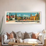 Queretaro, Mexico Panoramic Canvas Print, Queretaro, Mexico Painting, Mexico Art, Queretaro Travel Poster, Travel Art, Living Room Painting