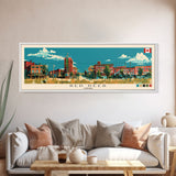 Red Deer, Canada Panoramic Canvas Print, Red Deer, Canada Painting, Canada Art, Red Deer Travel Poster, Travel Art, Living Room Painting