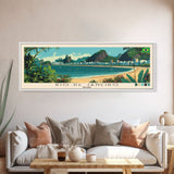 Rio de Janeiro, Brazil Panoramic Canvas Print, Rio de Janeiro, Brazil Painting, Brazil Art, Rio de Janeiro Travel Poster, Travel Art, Guest Room Painting