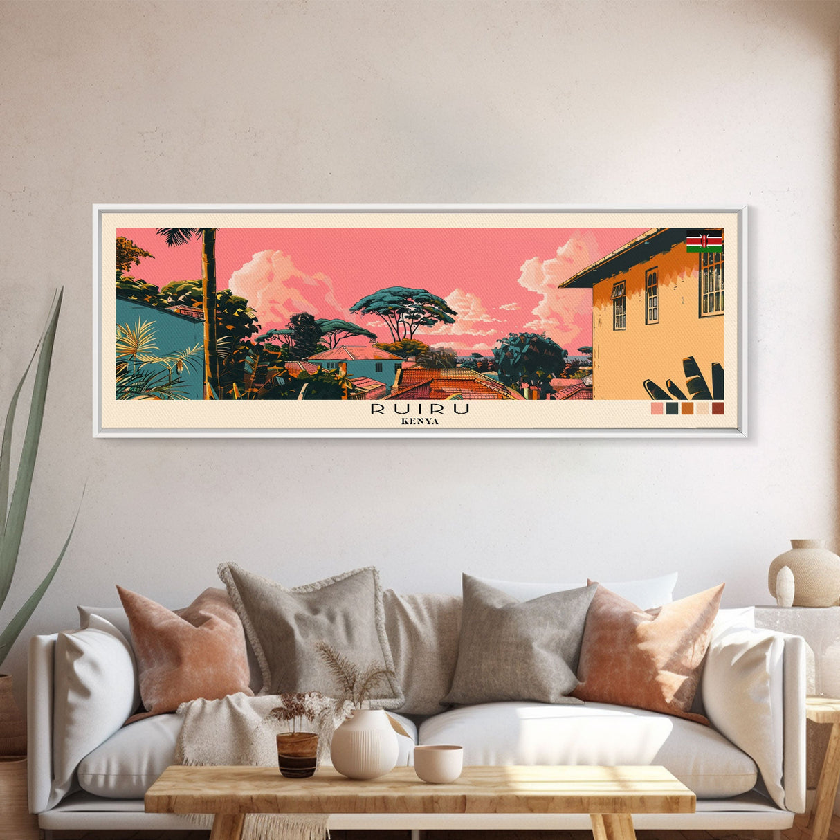 Ruiru, Kenya Panoramic Canvas Print, Ruiru, Kenya Painting, Kenya Art, Ruiru Travel Poster, Travel Art, Vacation Gift