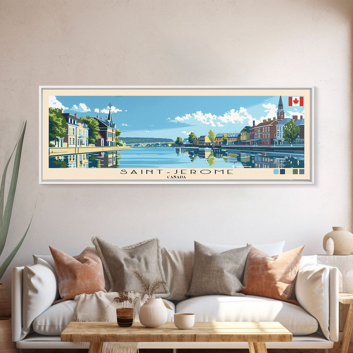 Saint-Jerome, Canada Panoramic Canvas Print, Saint-Jerome, Canada Painting, Canada Art, Saint-Jerome Travel Poster, Travel Art, Housewarming Gift