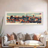 Salisbury, England Panoramic Canvas Print, Salisbury, England Painting, England Art, Salisbury Travel Poster, Travel Art, Guest Room Painting