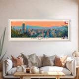 Santiago, Chile Panoramic Canvas Print, Santiago, Chile Painting, Chile Art, Santiago Travel Poster, Travel Art, Vacation Gift