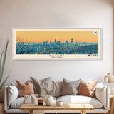 Seoul, South Korea Panoramic Canvas Print, Seoul, South Korea Painting, South Korea Art, Seoul Travel Poster, Travel Art, Vacation Gift