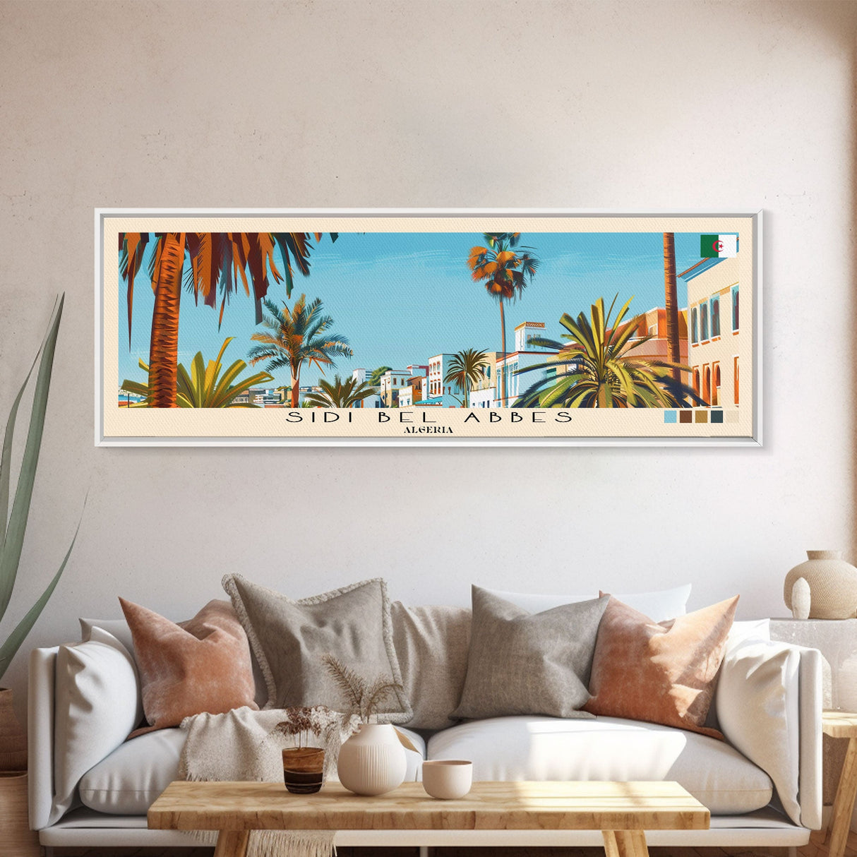 Sidi bel Abbes, Algeria Panoramic Canvas Print, Sidi bel Abbes, Algeria Painting, Algeria Art, Sidi bel Abbes Travel Poster, Travel Art, Vacation Gift