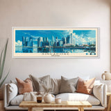 Singapore, Singapore Panoramic Canvas Print, Singapore, Singapore Painting, Singapore Art, Singapore Travel Poster, Travel Art, Housewarming Gift