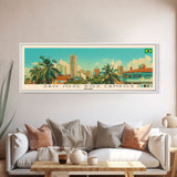 Sao Jose dos Campos, Brazil Panoramic Canvas Print, Sao Jose dos Campos, Brazil Painting, Brazil Art, Sao Jose dos Campos Travel Poster, Travel Art, Guest Room Painting