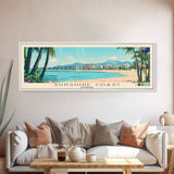 Sunshine Coast, Australia Panoramic Canvas Print, Sunshine Coast, Australia Painting, Australia Art, Sunshine Coast Travel Poster, Travel Art, Guest Room Painting