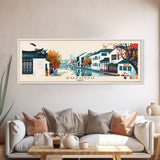 Suzhou, China Panoramic Canvas Print, Suzhou, China Painting, China Art, Suzhou Travel Poster, Travel Art, Living Room Painting