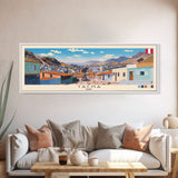 Tacna, Peru Panoramic Canvas Print, Tacna, Peru Painting, Peru Art, Tacna Travel Poster, Travel Art, Guest Room Painting