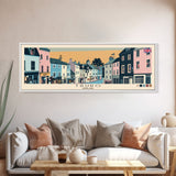 Truro, England Panoramic Canvas Print, Truro, England Painting, England Art, Truro Travel Poster, Travel Art, Guest Room Painting