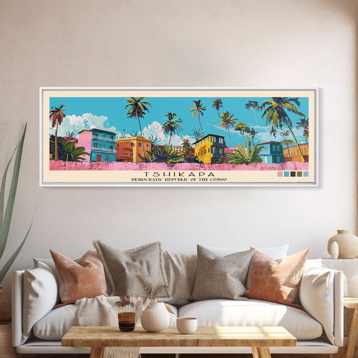 Tshikapa, Congo Panoramic Canvas Print, Tshikapa, Congo Painting, Congo Art, Tshikapa Travel Poster, Travel Art, Vacation Gift