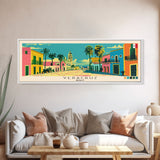 Veracruz, Mexico Panoramic Canvas Print, Veracruz, Mexico Painting, Mexico Art, Veracruz Travel Poster, Travel Art, Guest Room Painting