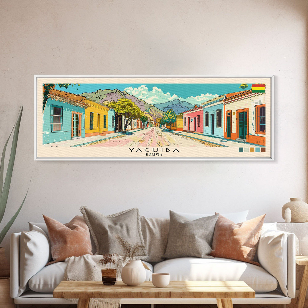 Yacuiba, Bolivia Panoramic Canvas Print, Yacuiba, Bolivia Painting, Bolivia Art, Yacuiba Travel Poster, Travel Art, Living Room Painting