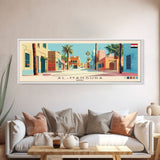 al-Mansura, Egypt Panoramic Canvas Print, al-Mansura, Egypt Painting, Egypt Art, al-Mansura Travel Poster, Travel Art, Vacation Gift