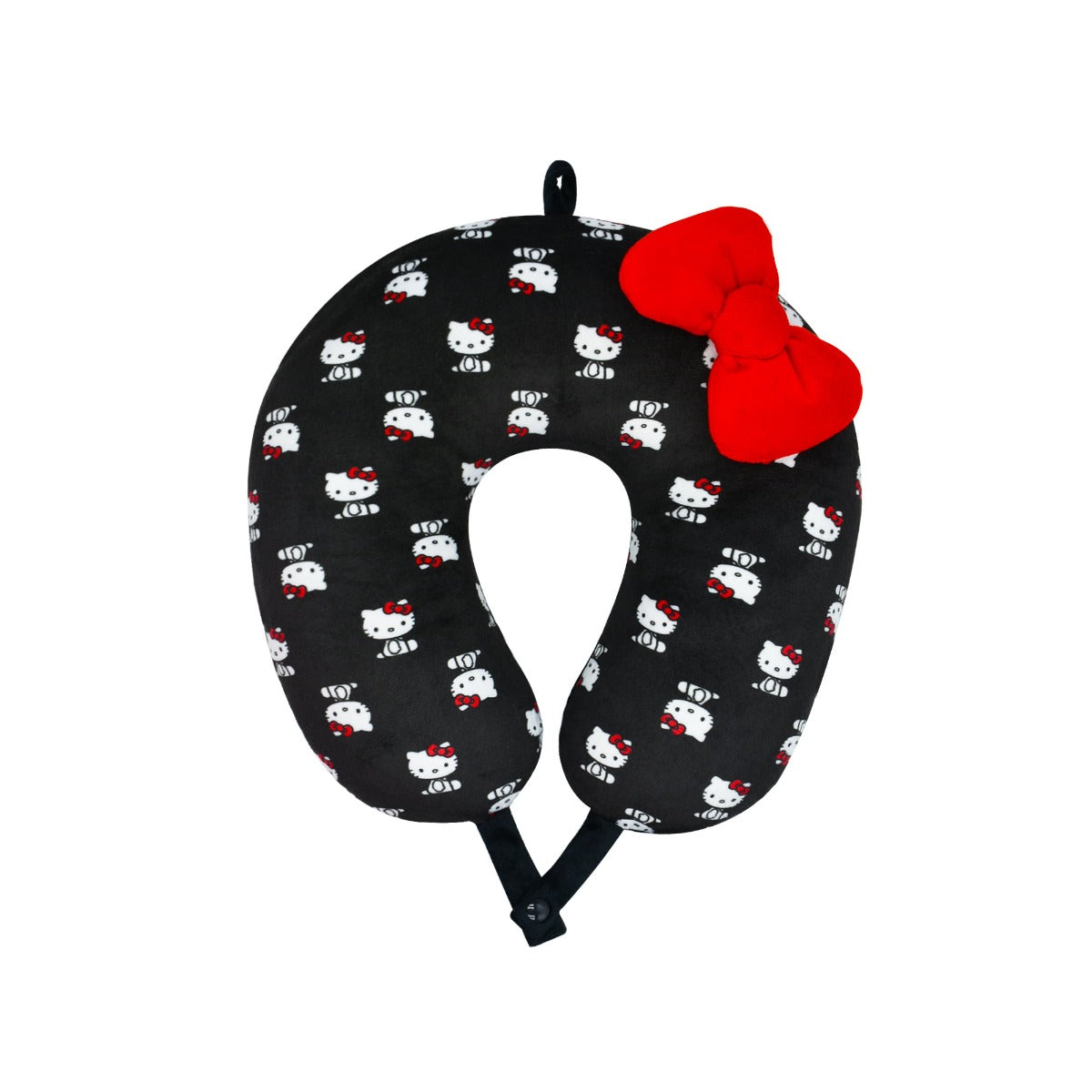 Almohada de viaje para el cuello Hello Kitty negro y rojo