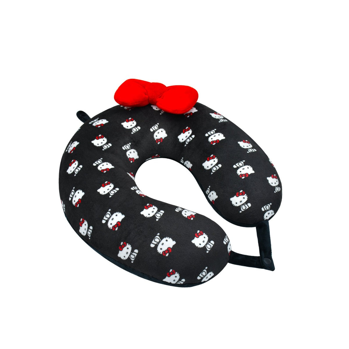 Almohada de viaje para el cuello Hello Kitty negro y rojo