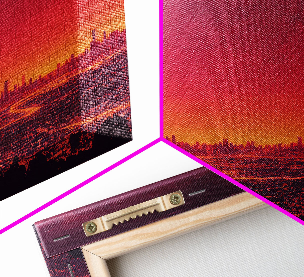 Los Angeles on Fire, Wildfire Art, Abstract City Skyline, 3 piece wall art, 3 piece canvas print