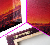 Los Angeles on Fire, Wildfire Art, Abstract City Skyline, 3 piece wall art, 3 piece canvas print