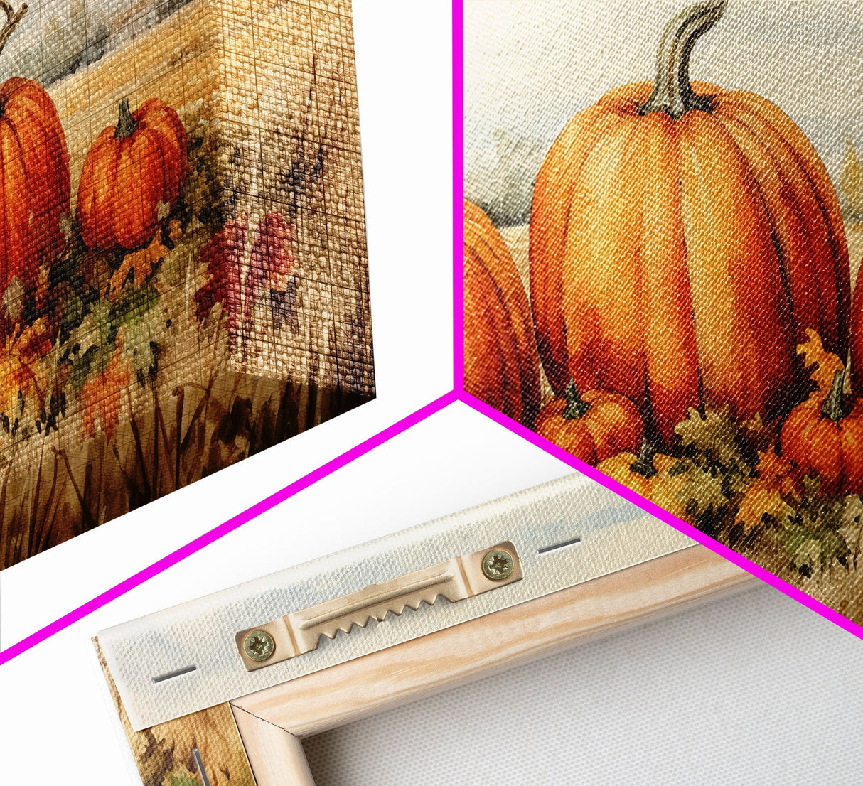 Pumpkin Decor, Autumn Wall Art, Farm Wall Decor, Canvas Print, Wall Hanging, Panoramic Art, Kitchen Prints, Rustic Wall Decor, Western Art