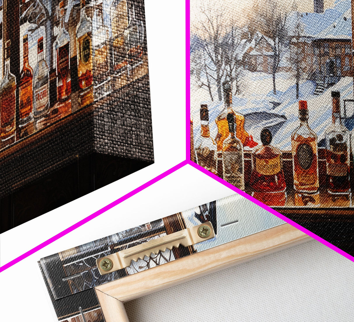 Bar Wall Decor, Winter Wall Print, Canvas Print, Wall Hanging, Panoramic Art, Home Bar Decor, Newlywed Gift, Tiny House Decor, Room Decor