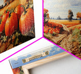 Fall Wall Art, Pumpkin Decor, Nature Wall Art, Canvas Print, Wall Hanging, Panoramic Art, Farmhouse Art, Country Home Decor, Kitchen Prints