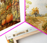 Fall Wall Art, Pumpkin Decor, Nature Wall Art, Canvas Print, Wall Hanging, Panoramic Art, Living Room Prints, Country Home Wall Art, RV Art