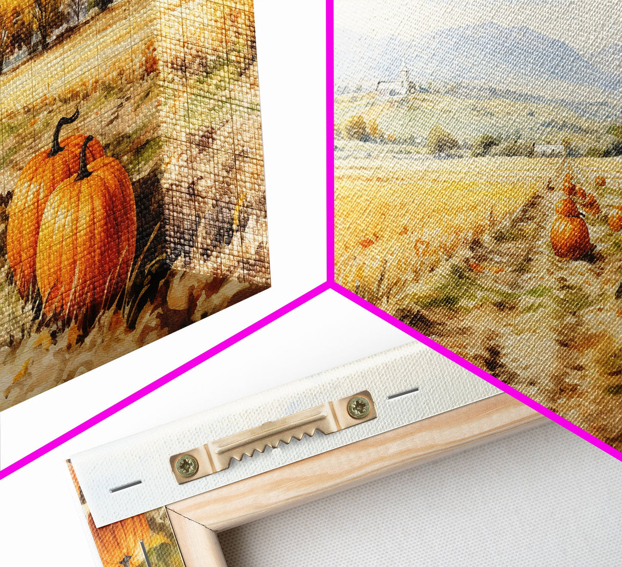 Pumpkin Decor, Fall Decor, Nature Wall Art, Canvas Print, Wall Hanging, Panoramic Art, Farmhouse Wall Art, Unique Wall Decor, Entryway Print