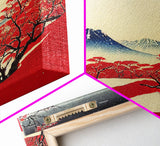 Mt. Fuji Panoramic Art, Framed Canvas Print, Japanese Style Art, Japanese Traditional Art, Wall Art Japanese, Japanese Art Print Canvas