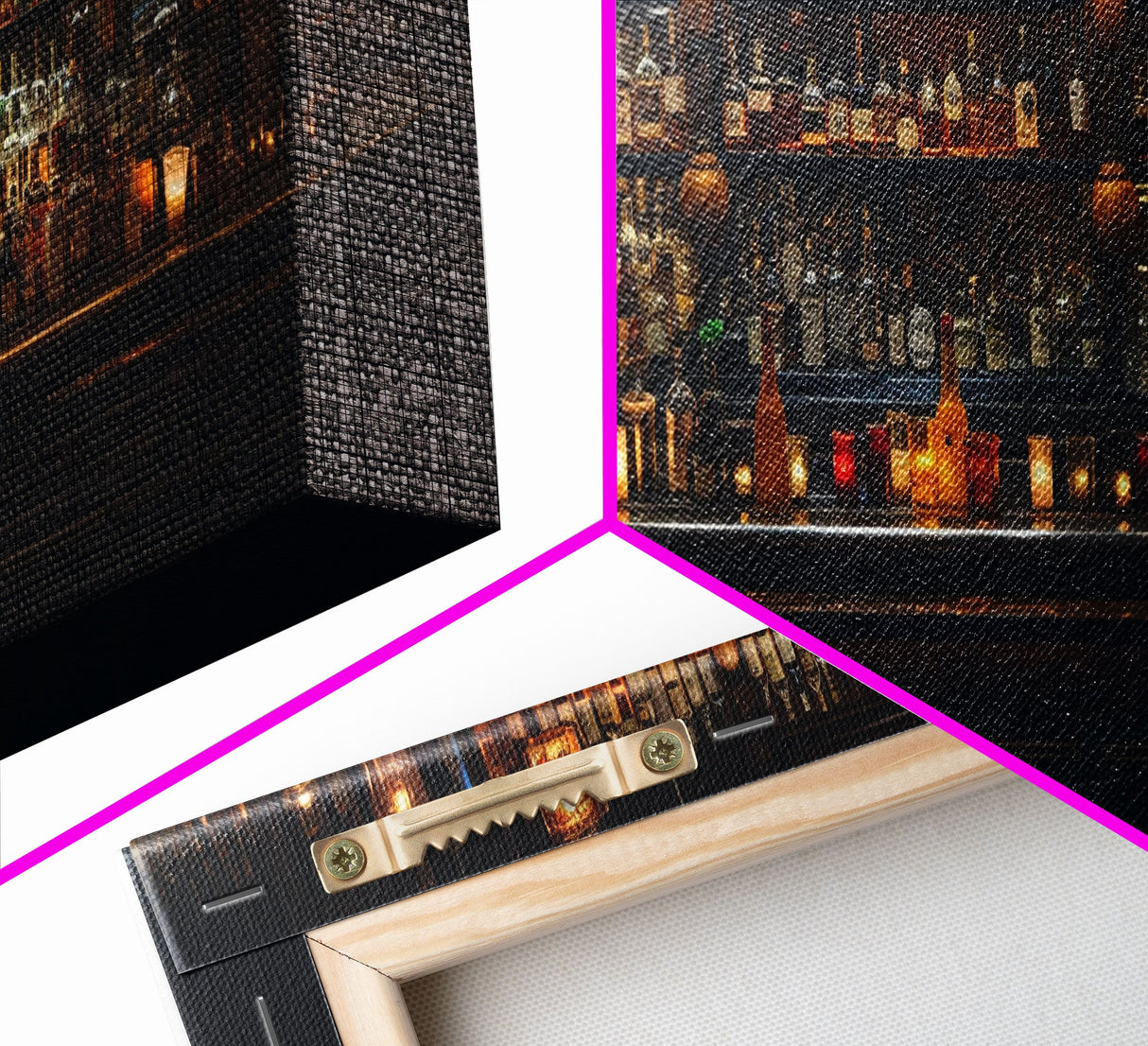 Panoramic Bar Wall Art, Vintage 19th Century Bar Wall Art, Framed Canvas Print, Bar Cart Art, Bar Wall Art, Bar Art Prints, Antique Bar Art