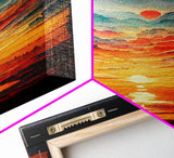 Abstract sunset and clouds canvas print, beautiful oil painting print, nature and landscape wall art, ready to hang