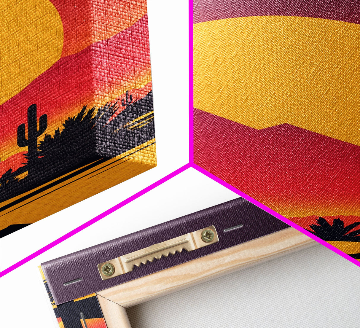 Retro Pop Art Style Framed Canvas Print, Framed Wall Art, Desert Prints, Southwestern Decor, Primitive Art, Western Prints