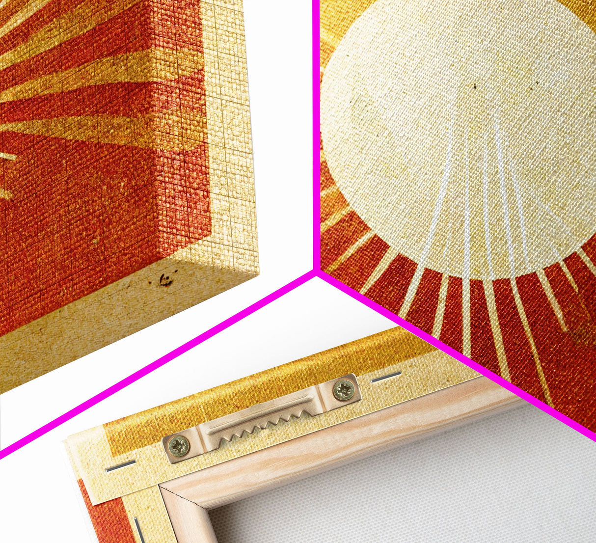 Abstract Midcentury Modern Sunburst, Canvas Print, Art Deco Style wall art, sun with sun rays, sun burst, boho style, ready to hang