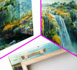 Iguazu Falls of Argentina and Brazil, Framed Canvas Art, Original Waterfall Painting PRINT, Panoramic Extra Large Office Wall Art