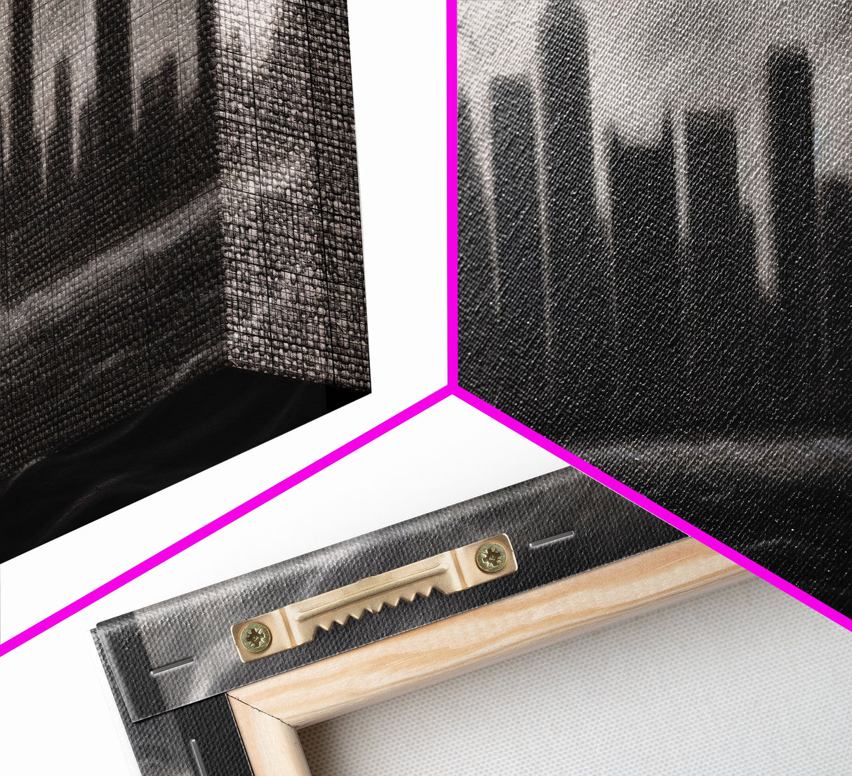 Cityscape Pencil Sketch Canvas Print, Buildings, Skyline, Urban Art, Large Urban Art Print, Wall Decor, Panoramic, Wall Art, Canvas Print