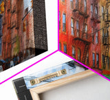 Colorful Abstract Row Of Buildings City Canvas Print, Large Urban Art Print, Cityscape Art, Vibrant Art, Panoramic, Wall Art, Canvas Print