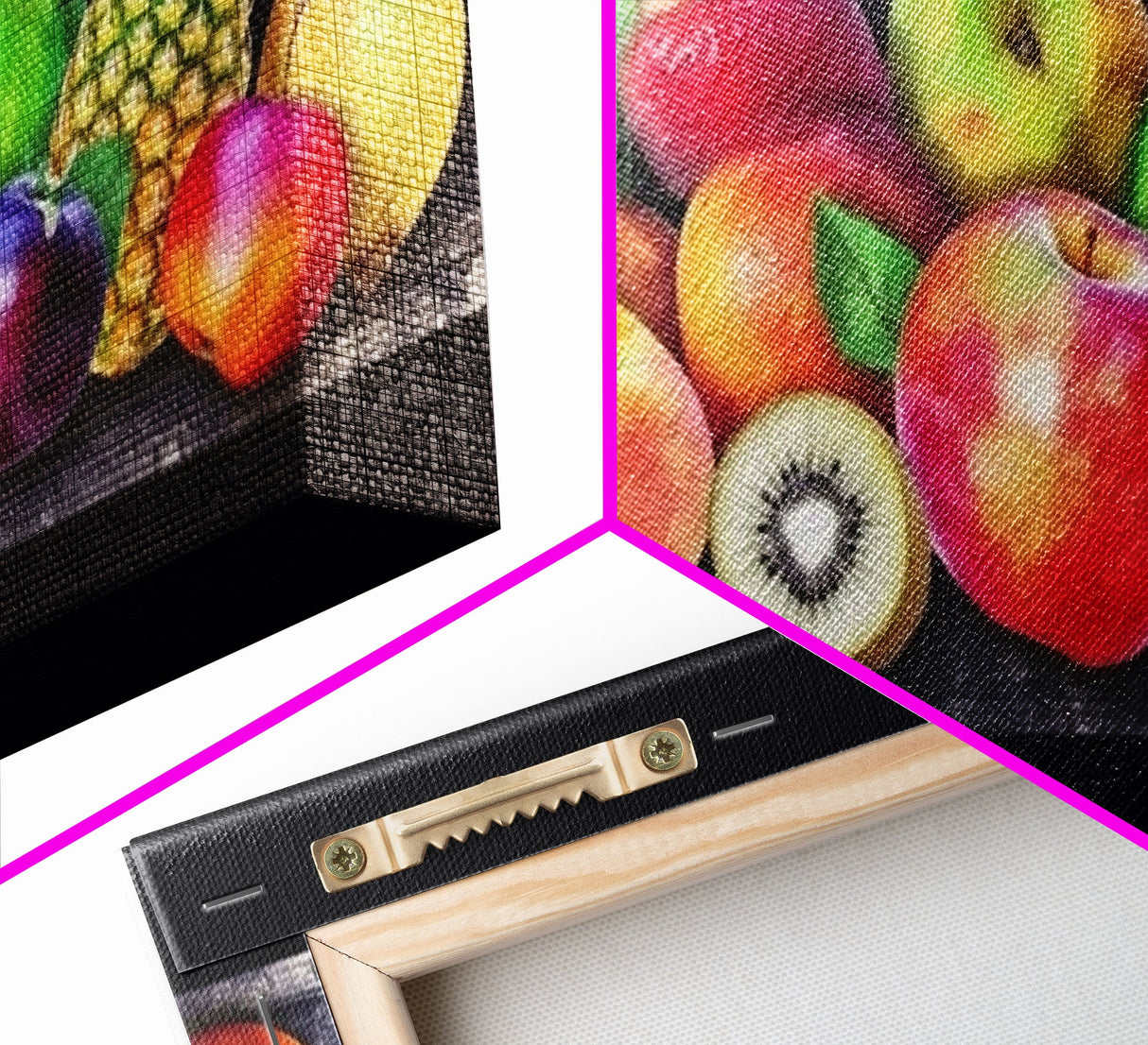 Fruits Wall Art, Food Wall Decor, Kitchen Wall Art, Panoramic Wall Decor, Canvas Print, Wall Art, Framed Canvas Art, Farmhouse Wall Decor,