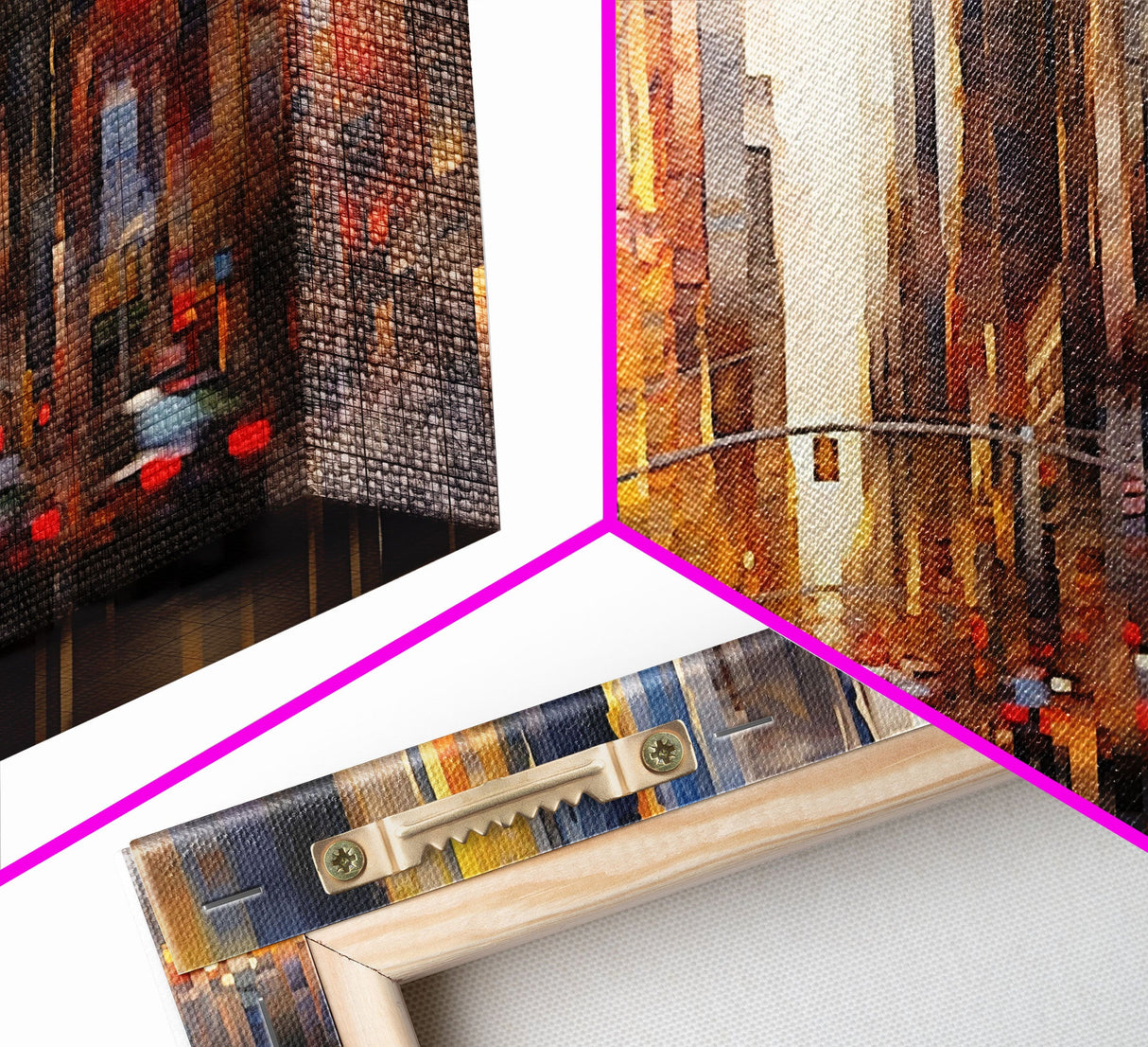 Abstract Cityscape Wall Art, City Wall Decor, Urban Art, Traffic Wall Art, Panoramic Wall Decor, Canvas Print, Wall Art, Framed Canvas Art