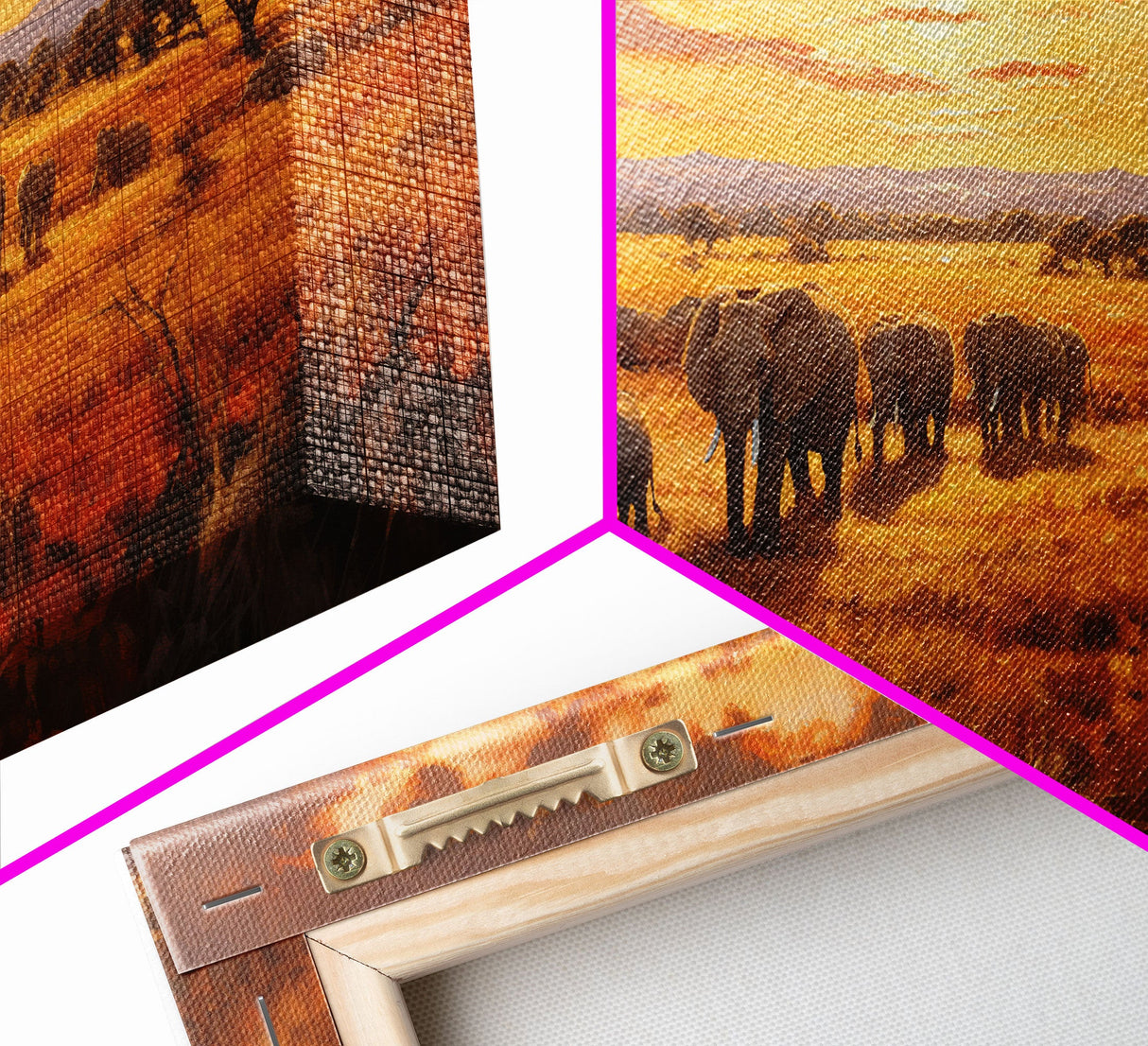 Elephant Wall Art, Animal Art, Safari Wall Art, Panoramic Art, Wall Art, Canvas Art, Landscape Art, Rustic Wall Decor, Military Gift, Prints