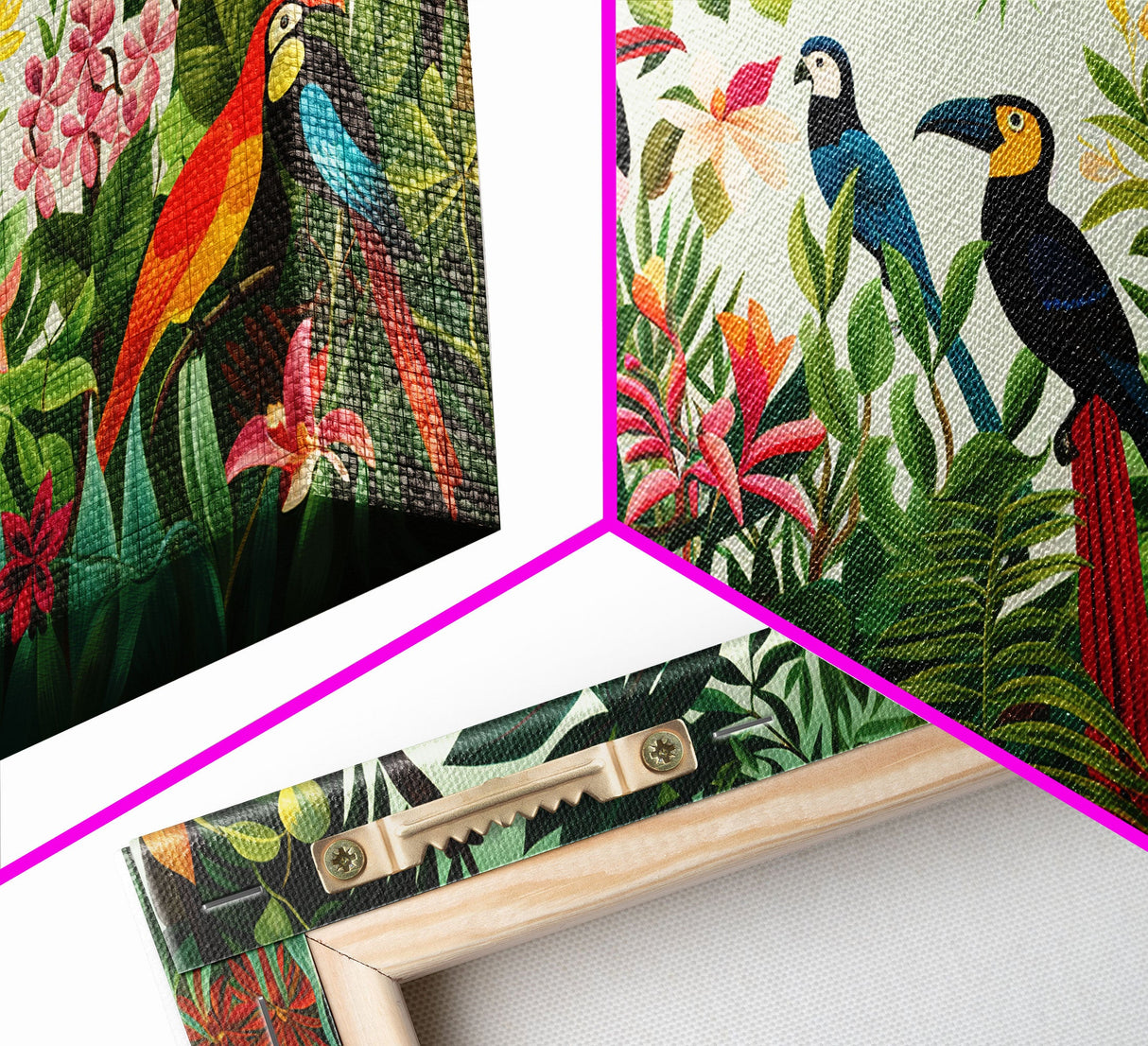 Toucan Wall Art, Tropical Art Print, Bird Art, Animal Art, Panoramic Art, Wall Art, Canvas Art, Landscape Art, Couple Gift, Dorm Room Art