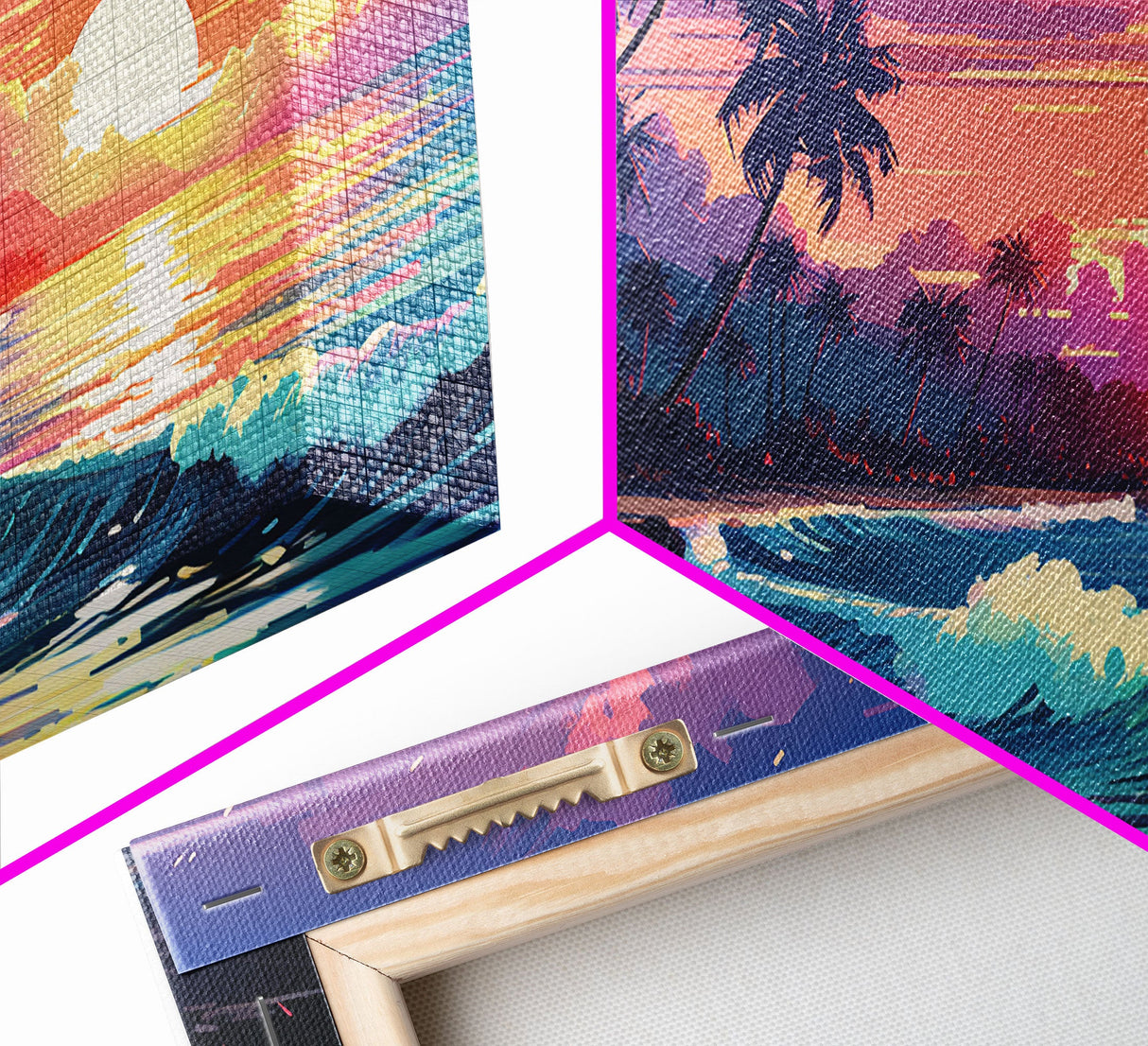 Outrun Vibes, Sunset Over The City and Beach, Palm Tree Decor, Game Room Art, Aesthetic Posters, Retro Art, 80s Vibes, 80s Art