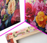 Roses Wall Art, Flowers Wall Print, Vibrant Wall Art, Panoramic Art, Wall Art, Canvas Art, Landscape Art, Birthday Gift, Farmhouse Wall Art