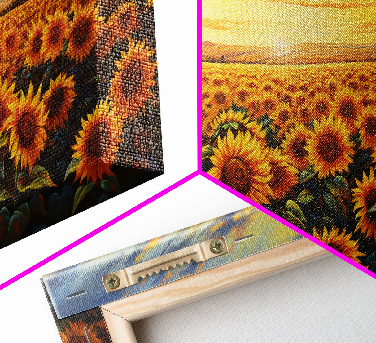 Sunflowers Wall Art, Sunset Wall Art, Yellow Flower Art, Field Of Flowers, Panoramic Art, Wall Art, Canvas Art, Landscape Art, Country Decor