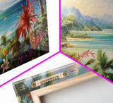 Palm Trees Art, Beach Print, Tropical Wall Art, Panoramic Art, Wall Art, Canvas Art, Landscape Art, Gift For Family, Home Office Art