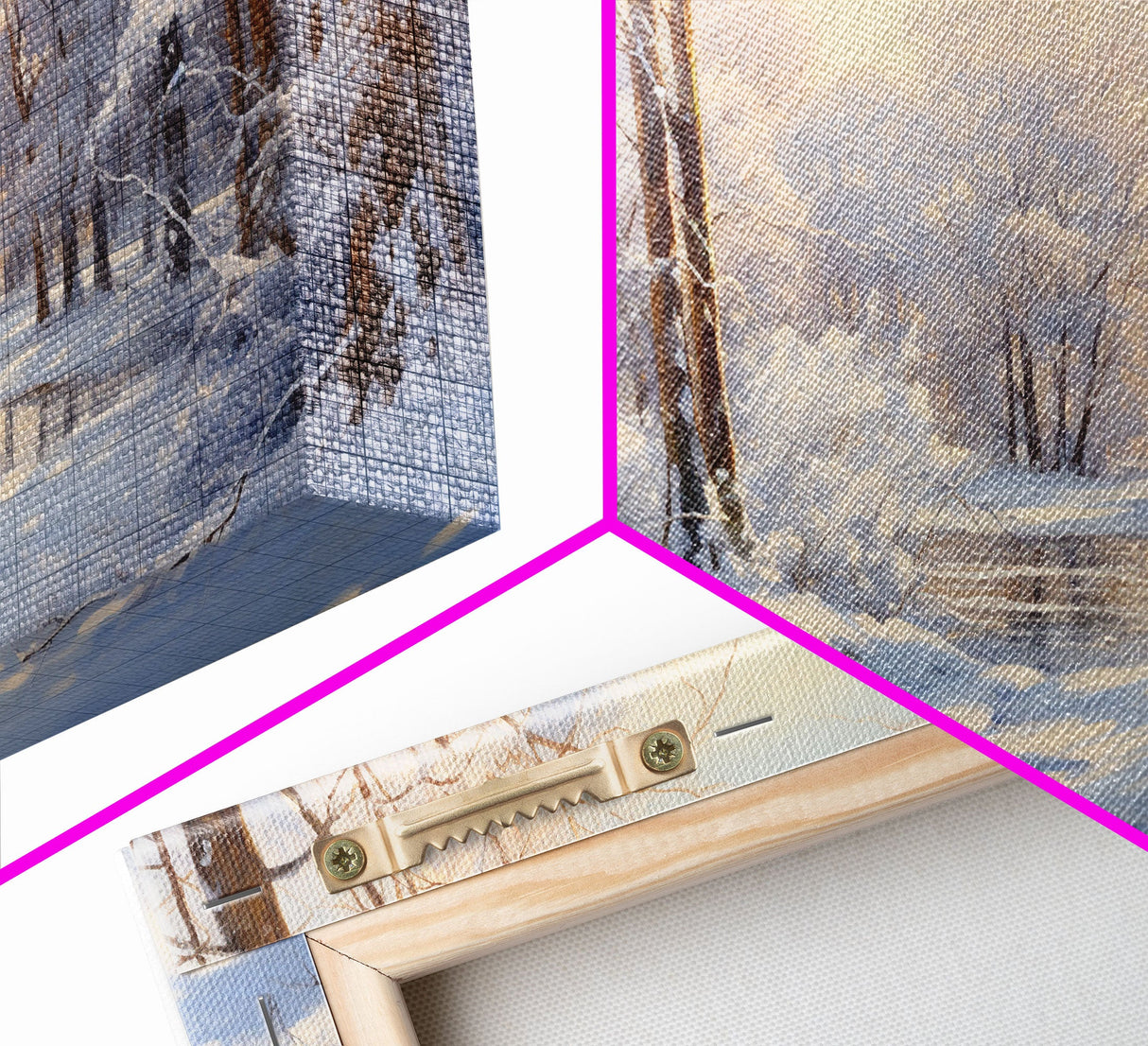 Winter Landscape, Framed Wall Art, Living Room Wall Decor, Christmas Wall Decor, Winter Wonderland, 3 Piece Christmas Decor, Winter Art