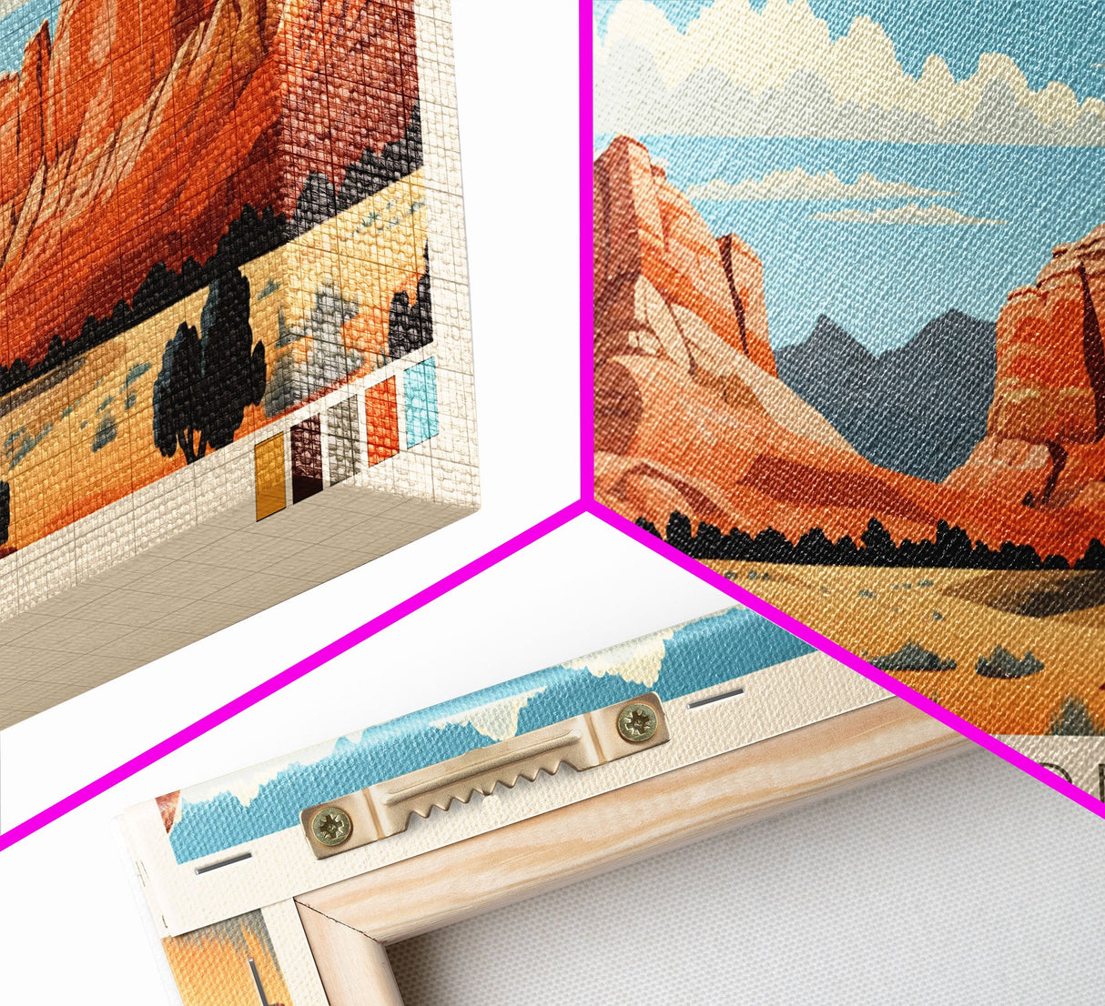 Capitol Reef National Park, Panoramic Utah Travel Art, National Park Print, Minimalist Travel Art, Midcentury Modern Style Landscape