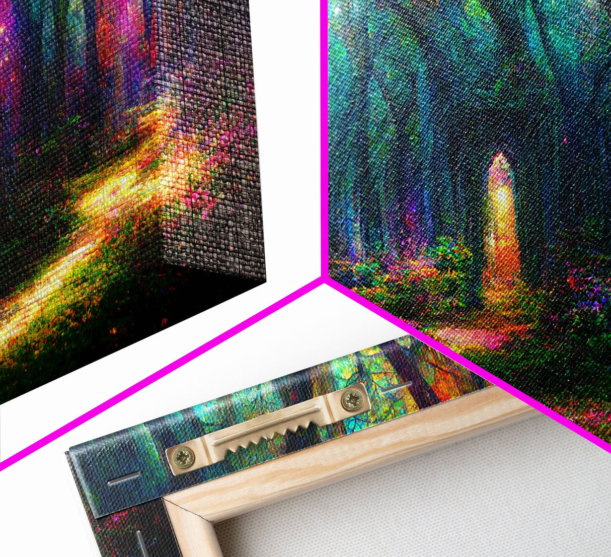 Fantasy wall art, canvas print, magical forest, fantasy landscape art, 3 Piece Wall Art, Ready To Hang Canvas Print