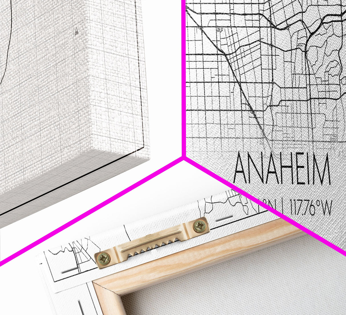 Panoramic Anaheim City Map, California Art, Map Print, Minimalist Wall Art, Canvas Art, Housewarming Gift, Street Map Art, Closing Gift