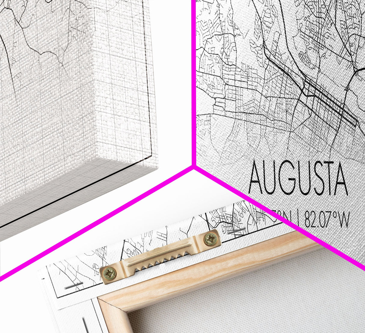 Panoramic Augusta City Map, Georgia Art, Map Print, Minimalist Wall Art, Canvas Art, Housewarming Gift, Street Map Art, Closing Gift