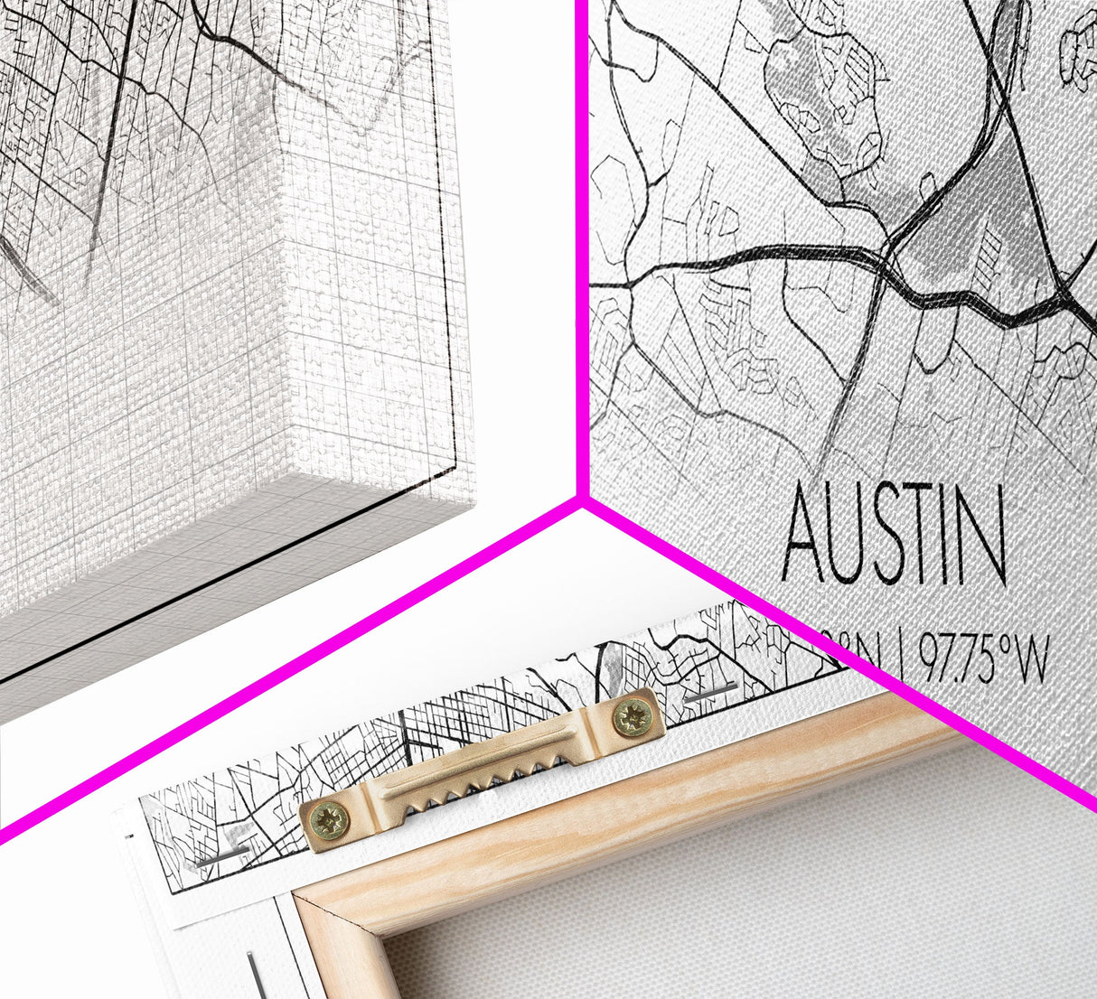 Panoramic Austin City Map, Texas Art, Map Print, Minimalist Wall Art, Canvas Art, Housewarming Gift, Street Map Art, Closing Gift